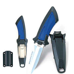 Cuchillo de Buceo TUSA FK-11-CBL – Acero Inoxidable, Compacto, Punta Roma, con Funda - Imagen 2
