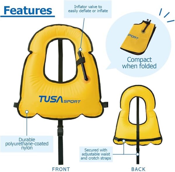 Chaleco de Flotación para Snorkel TUSA Sport SV-2500 / SV-4500 – Inflable, Ajustable, Ligero - Imagen 3