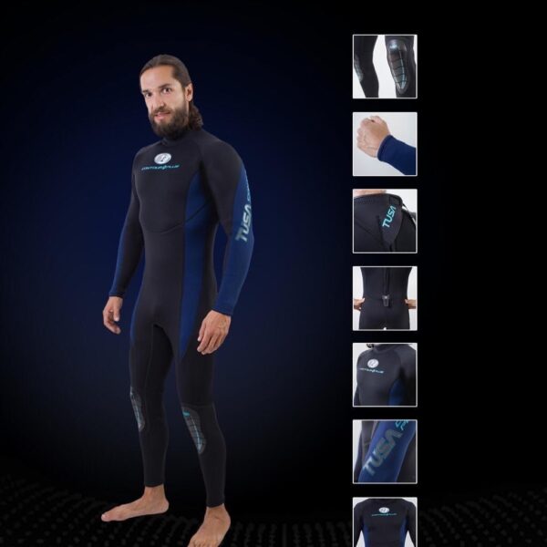 Traje de Neopreno TUSA Control + Plus TFS32EMBU 3mm – Buceo, Snorkel, Aguas Cálidas, Unisex - Imagen 9