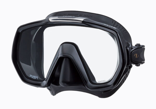 Máscara de Buceo TUSA  Freedom Elite QB-BK Cristal Templado – Profesional Negro