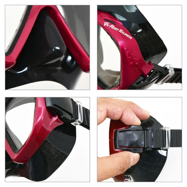 Máscara de Snorkel Reef Tourer RM-2003-BP – Cristal Templado, Silicona Suave - Imagen 4