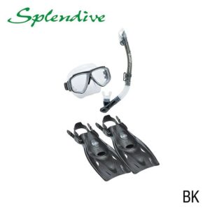 Aletas TUSA Sport UP-7221B-BK-L – Ajustables, Talón Abierto, Snorkel y Buceo, Talla L