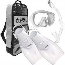Set de Snorkel TUSA Sport UP1521QWW-M – Máscara, Snorkel y Aletas, Talla M, Bolsa Incluida